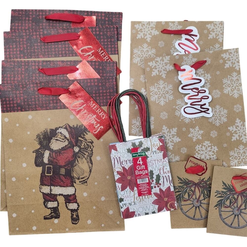 New 12 paper gift bags most with gift tags
